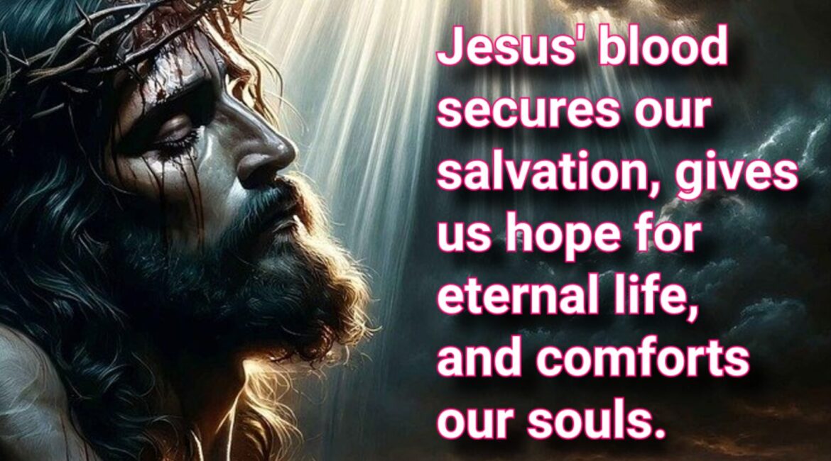 Jesus’ blood secures our salvation, gives us hope for eternal life, and comforts our souls.